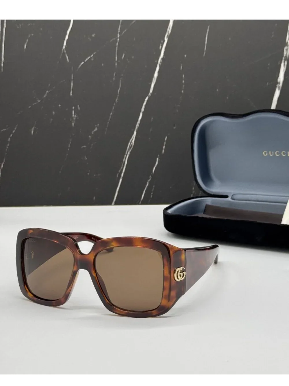 New Gucci GG1402S 002 Havana Brown Oversized Women Sunglasses